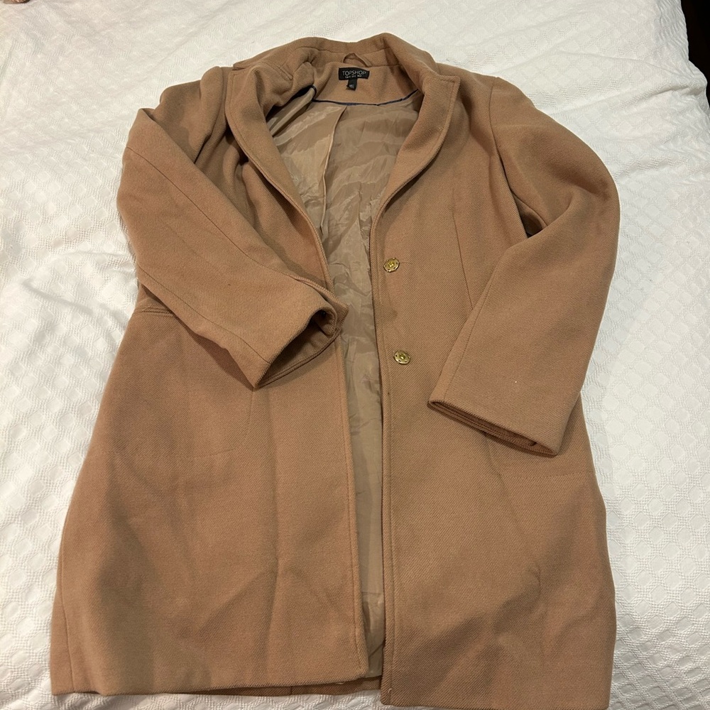 Topshop Tan Pea Coat